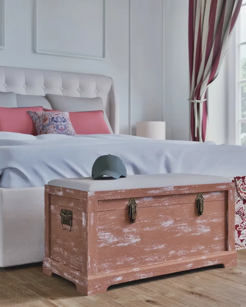 Banc avec rangement patiné Maisons du Monde