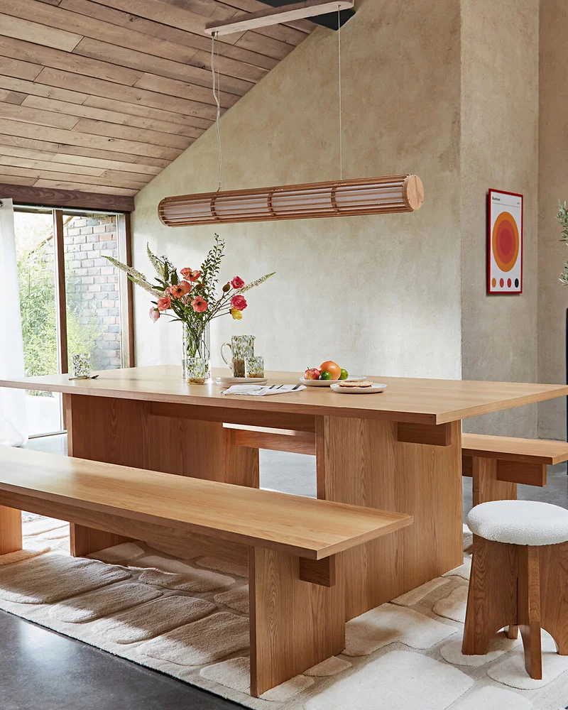 Banc de salle à manger moderne en chêne La Redoute