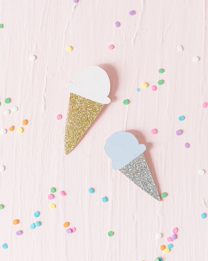 broche diy glace bois