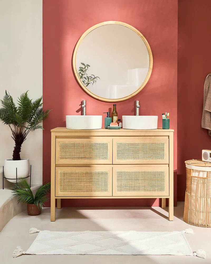 Grand miroir rond en rotin La Redoute