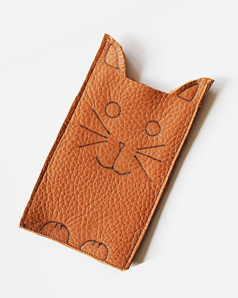 housse telephone diy chat cuir