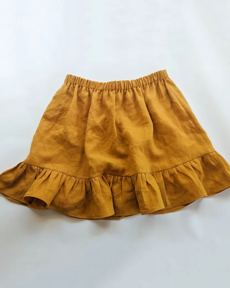 mini jupe diy moutarde