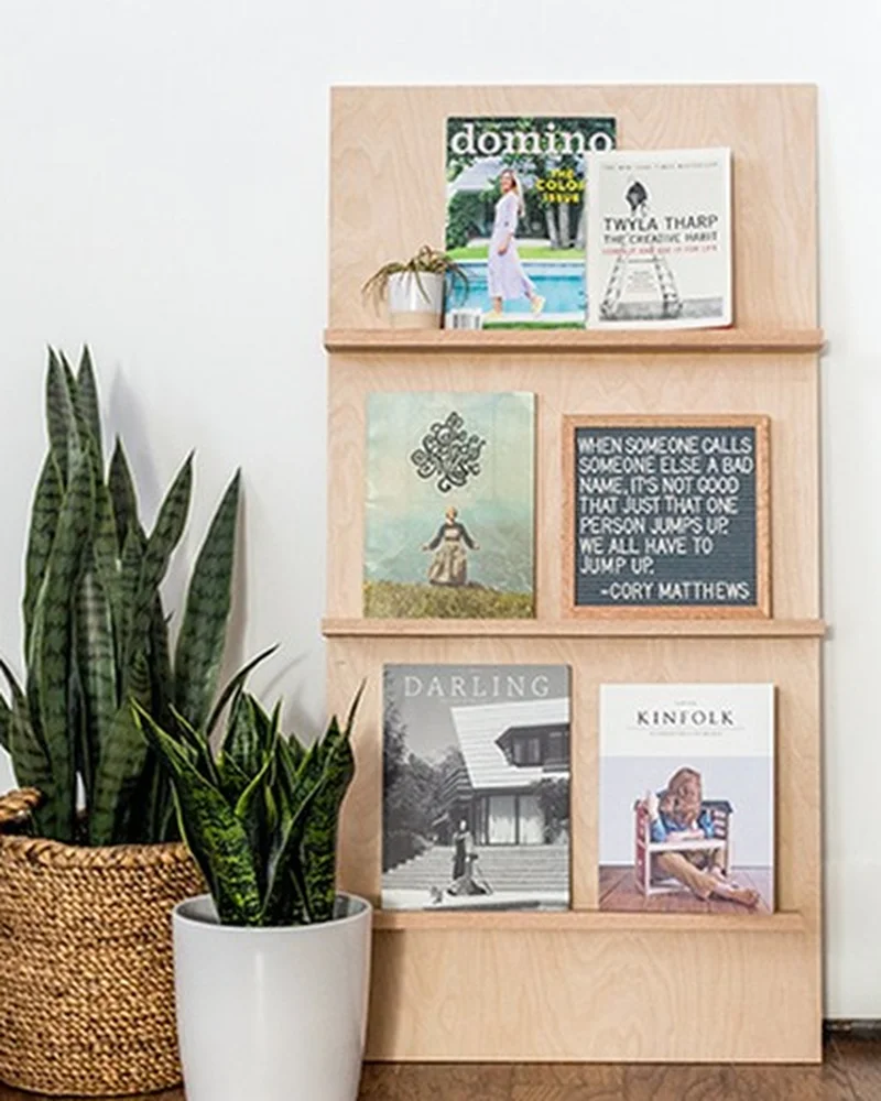 porte magazine mural bois diy