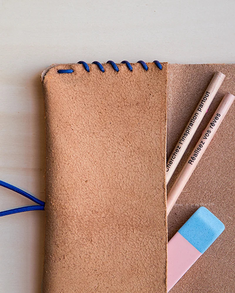 trousse diy simili cuir retro