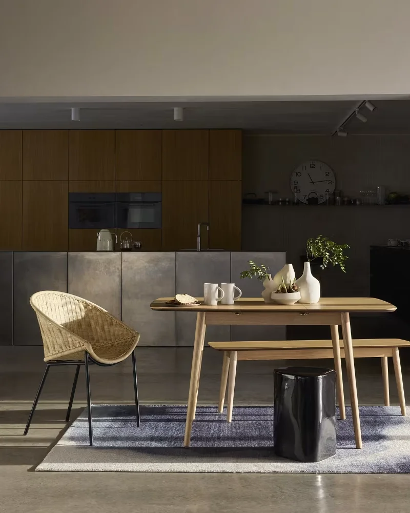 Banc de salle à manger moderne en chêne Maisons du Monde