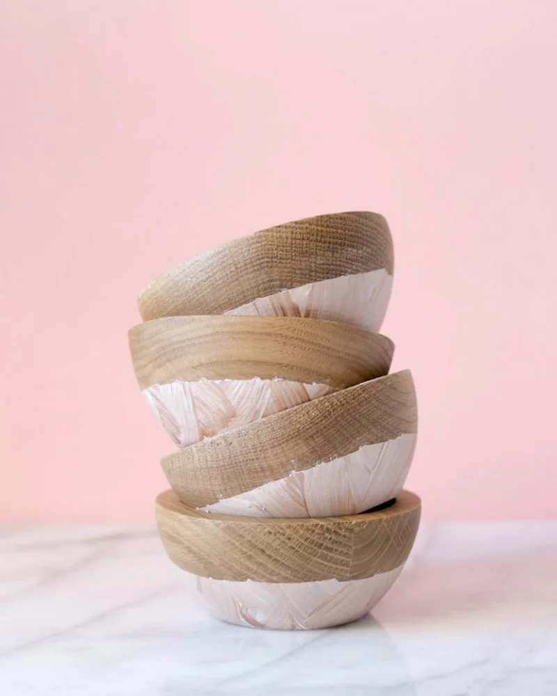 bol bois peinture marbre diy