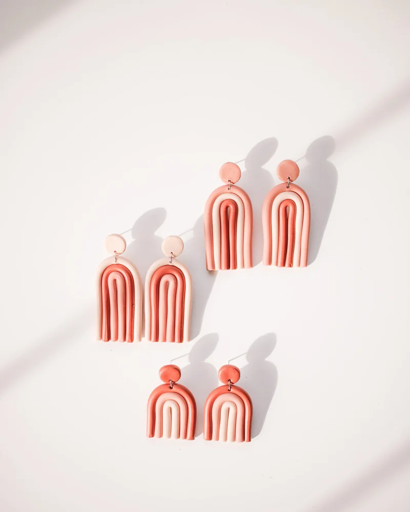 boucle oreille diy arc en ciel pate polymere