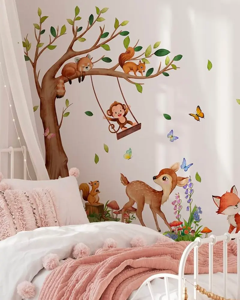 papier peint foret deco chambre enfant
