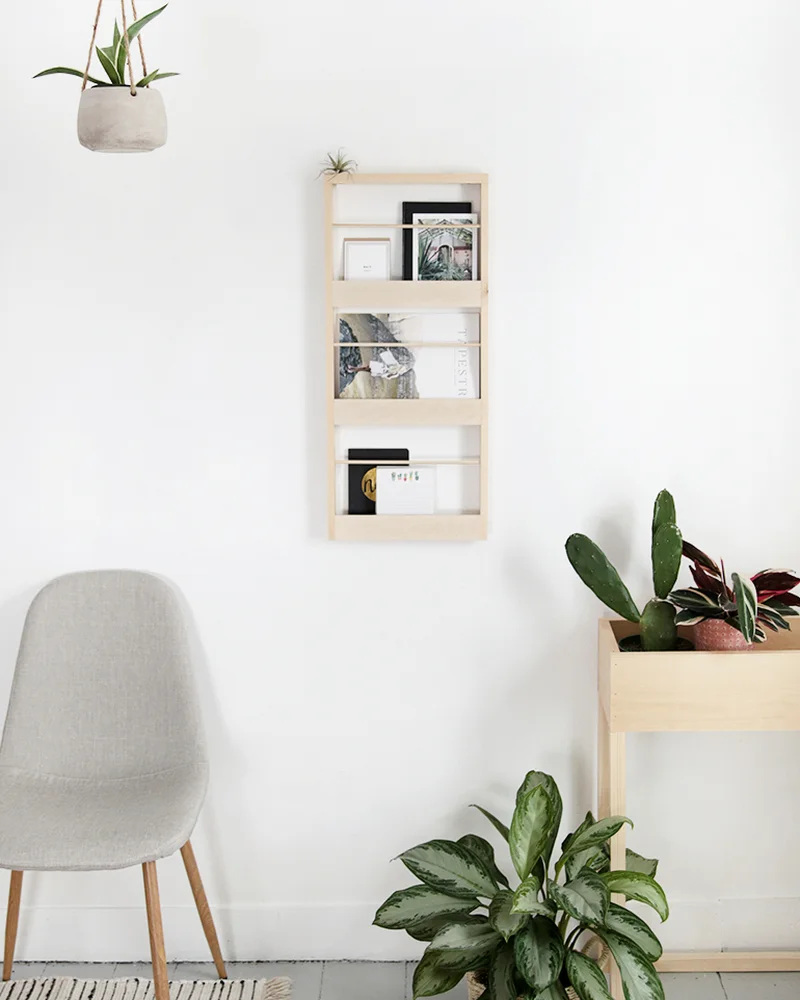 porte magazine mural bois diy moderne