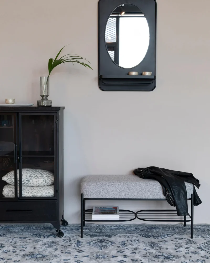 banc d'entrée moderne noir et gris Westwing