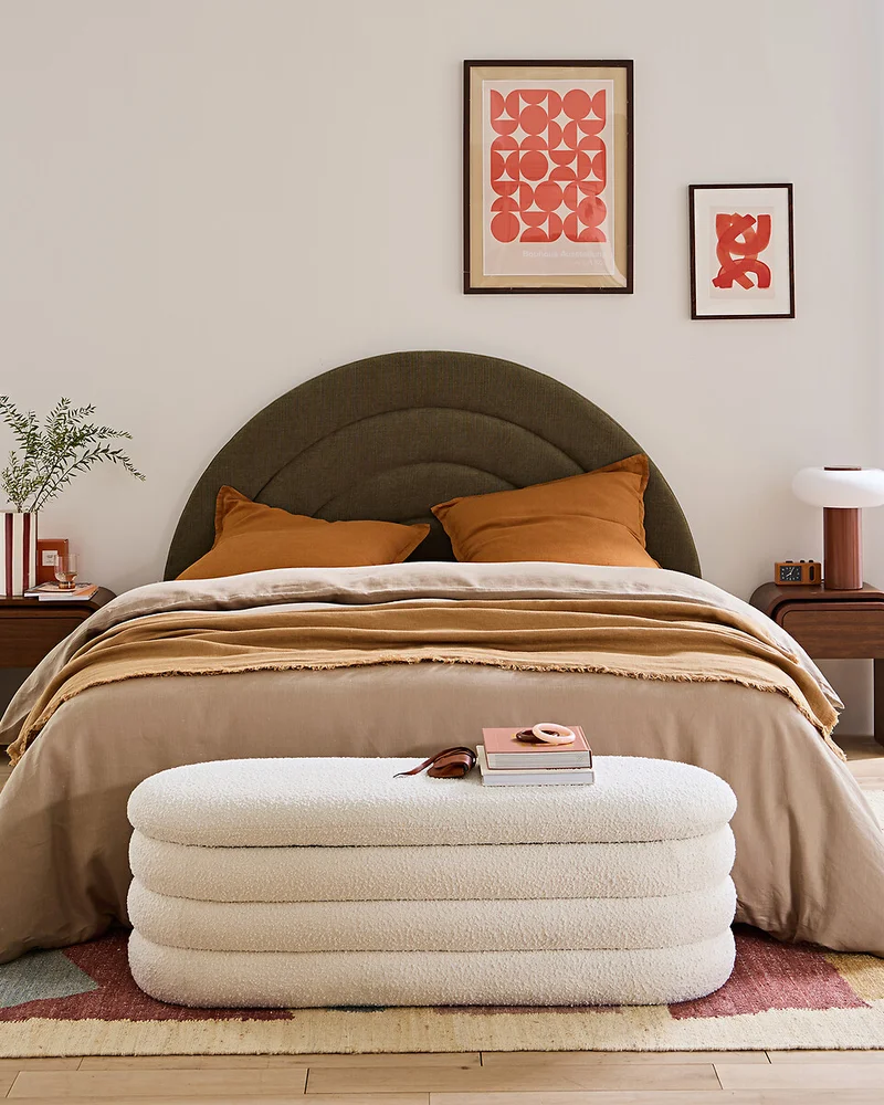 Banc avec rangement tissu bouclette La Redoute