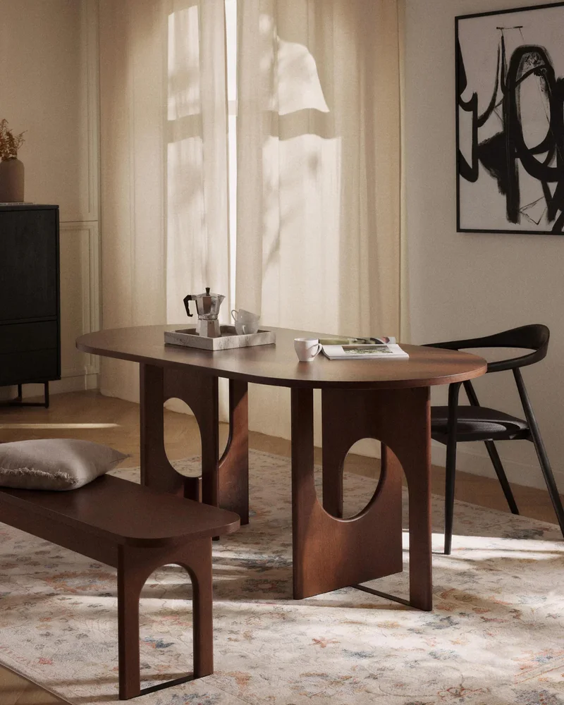 Banc de salle à manger en bois foncé Westwing