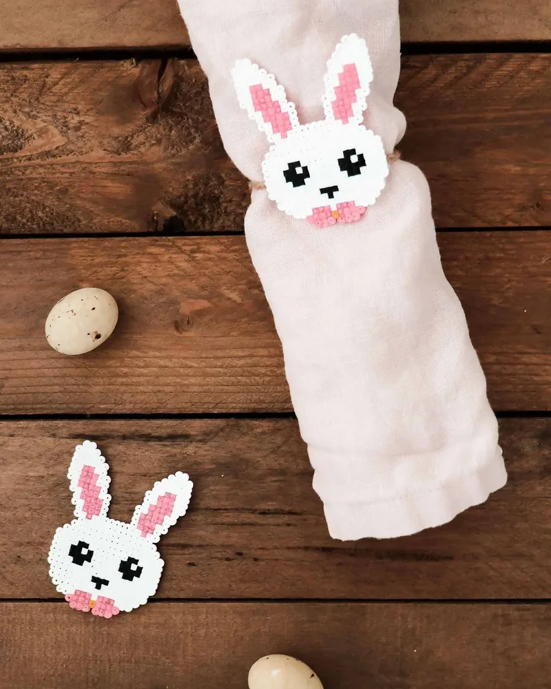 rond serviette paques diy perles