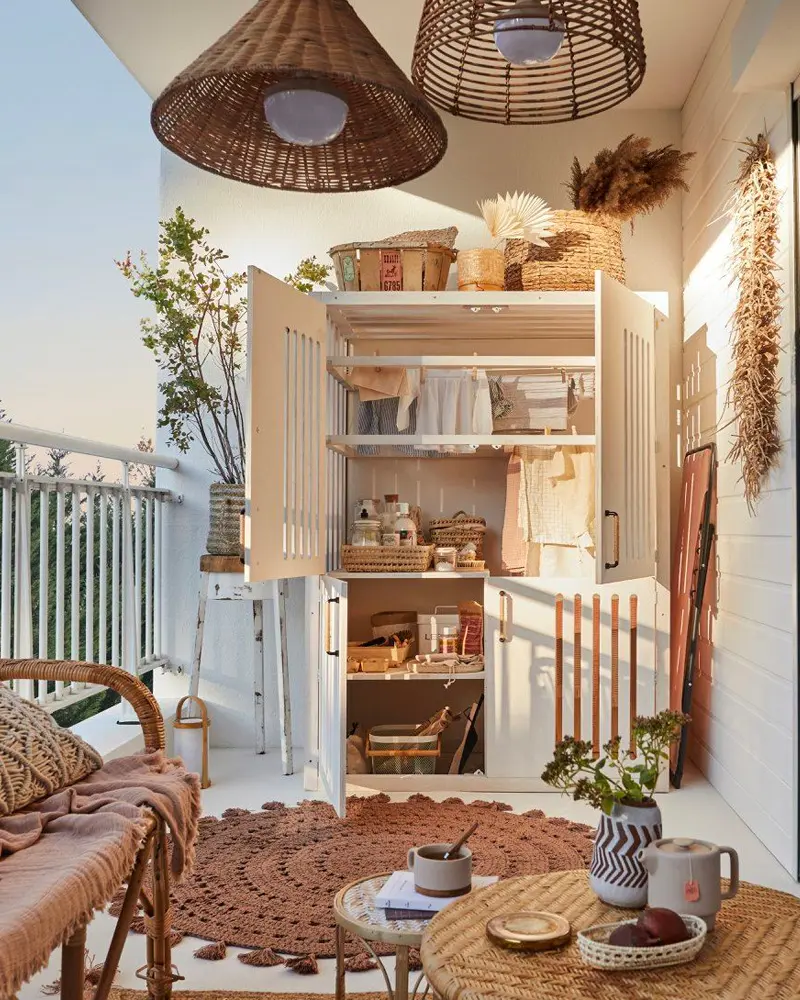 deco balcon boheme bois blanc