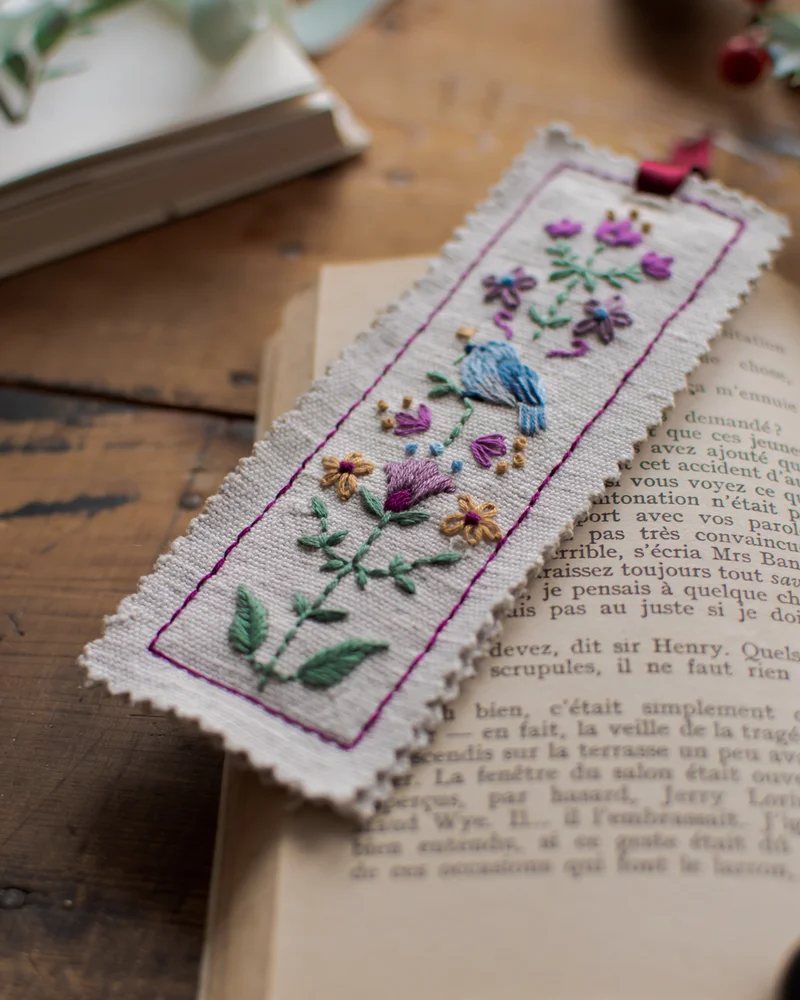 marque page tissu diy brode