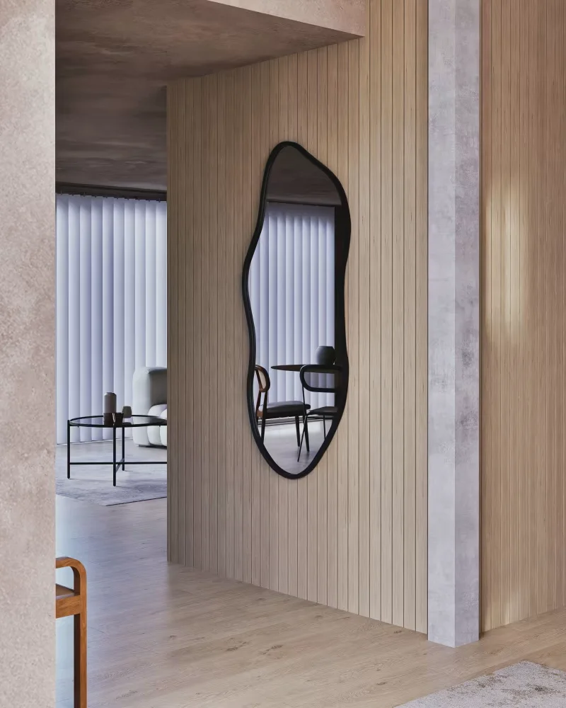 Miroir organique noir forme allongée Maisons du Monde