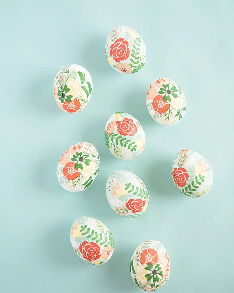 oeuf de paques diy serviette florale