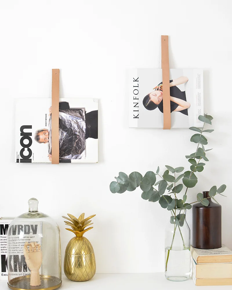 porte magazine mural cuir diy