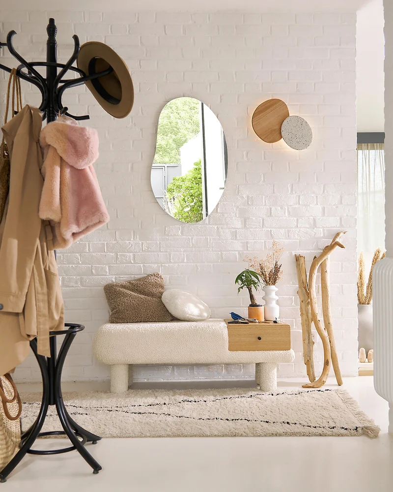 banc d'entrée tissu bouclette La Redoute