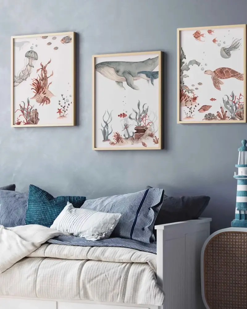 deco chambre enfant bord de mer bleu