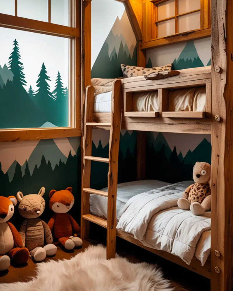 deco chambre enfant cabane bois