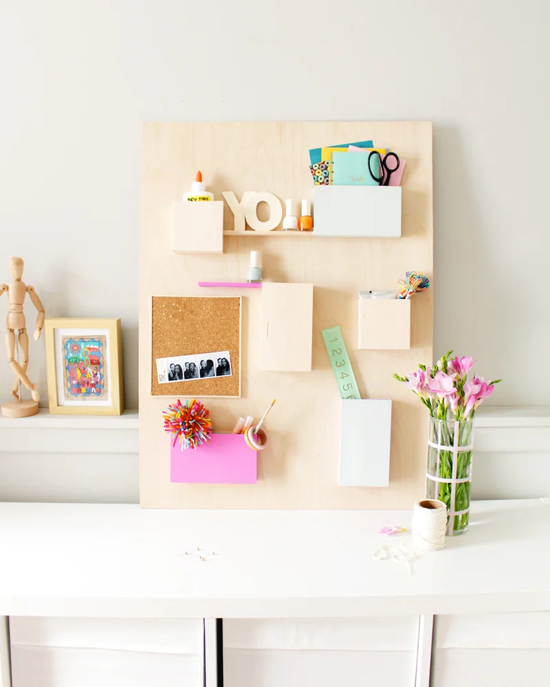 organisateur bureau mural diy colore