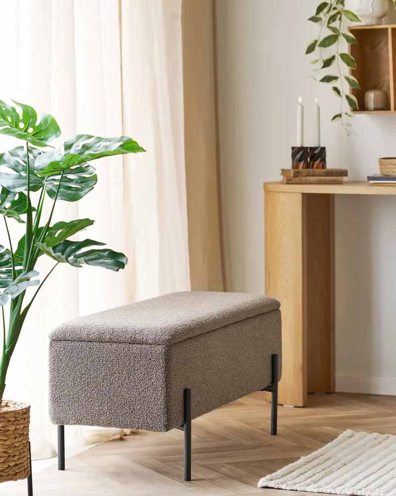 Banc avec rangement pieds métal noirs Westwing