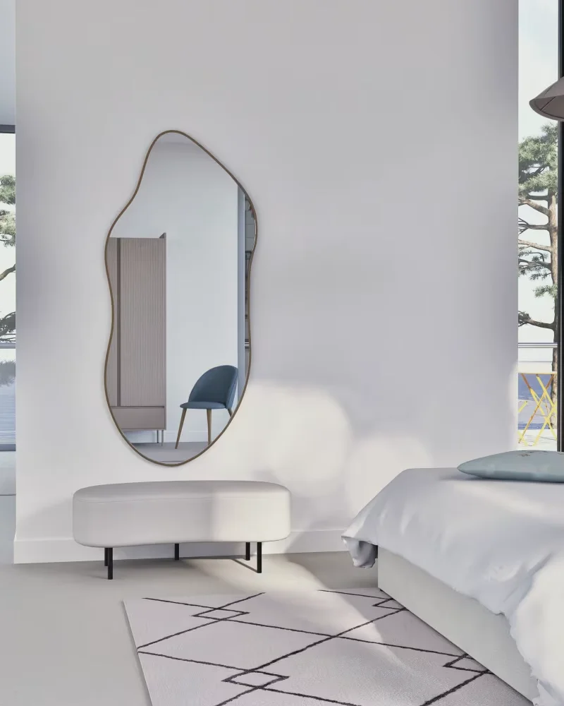 Banc en velours blanc Maisons du Monde