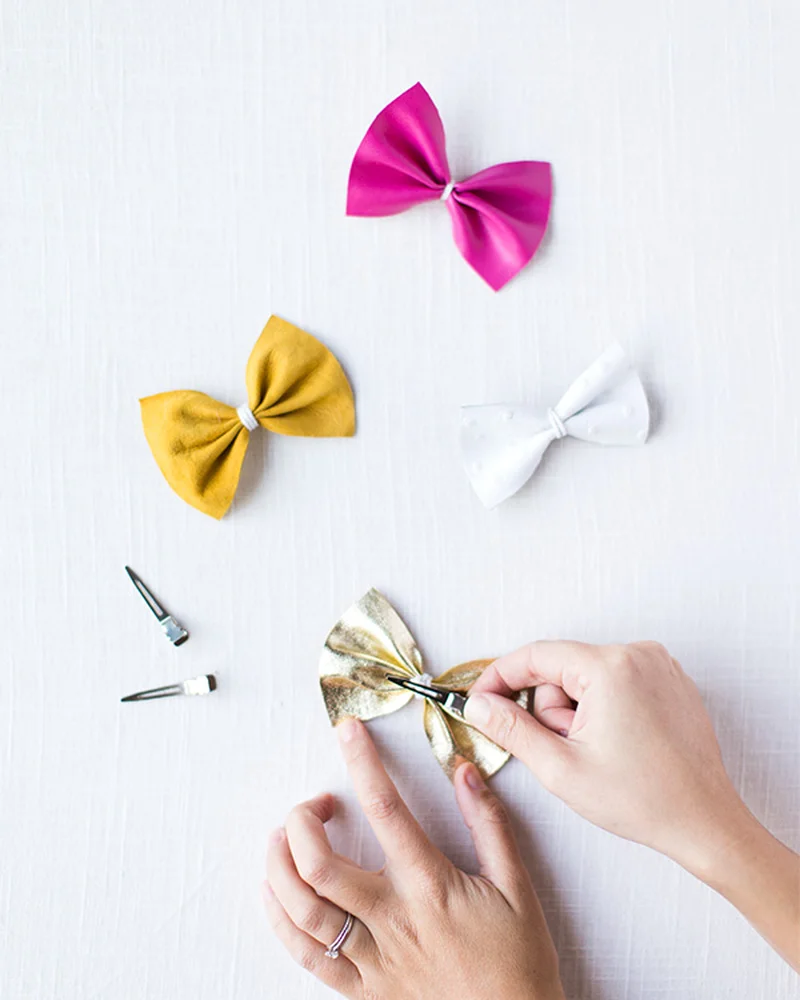 barrette diy noeud tissu