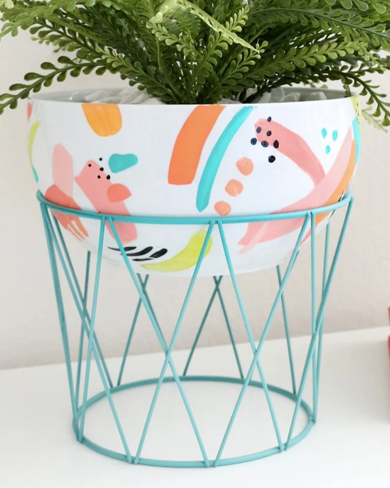 bol ceramique support plante diy