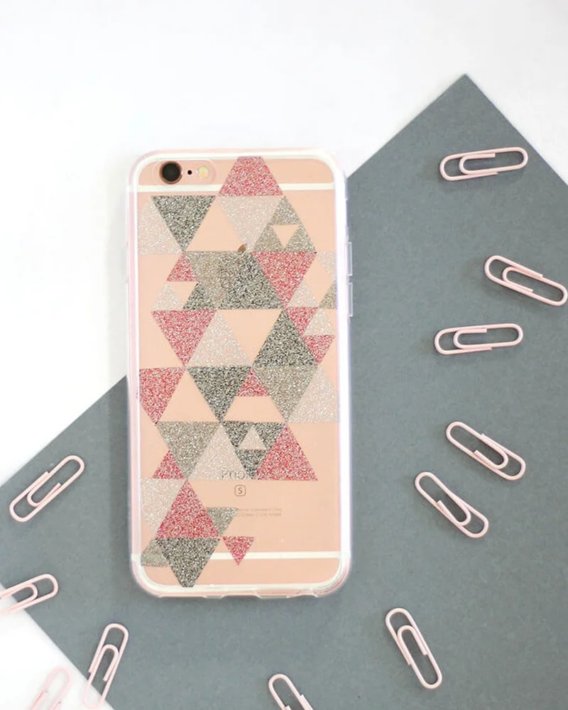 coque telephone paillette diy