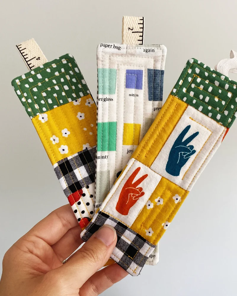 marque page tissu patchwork diy