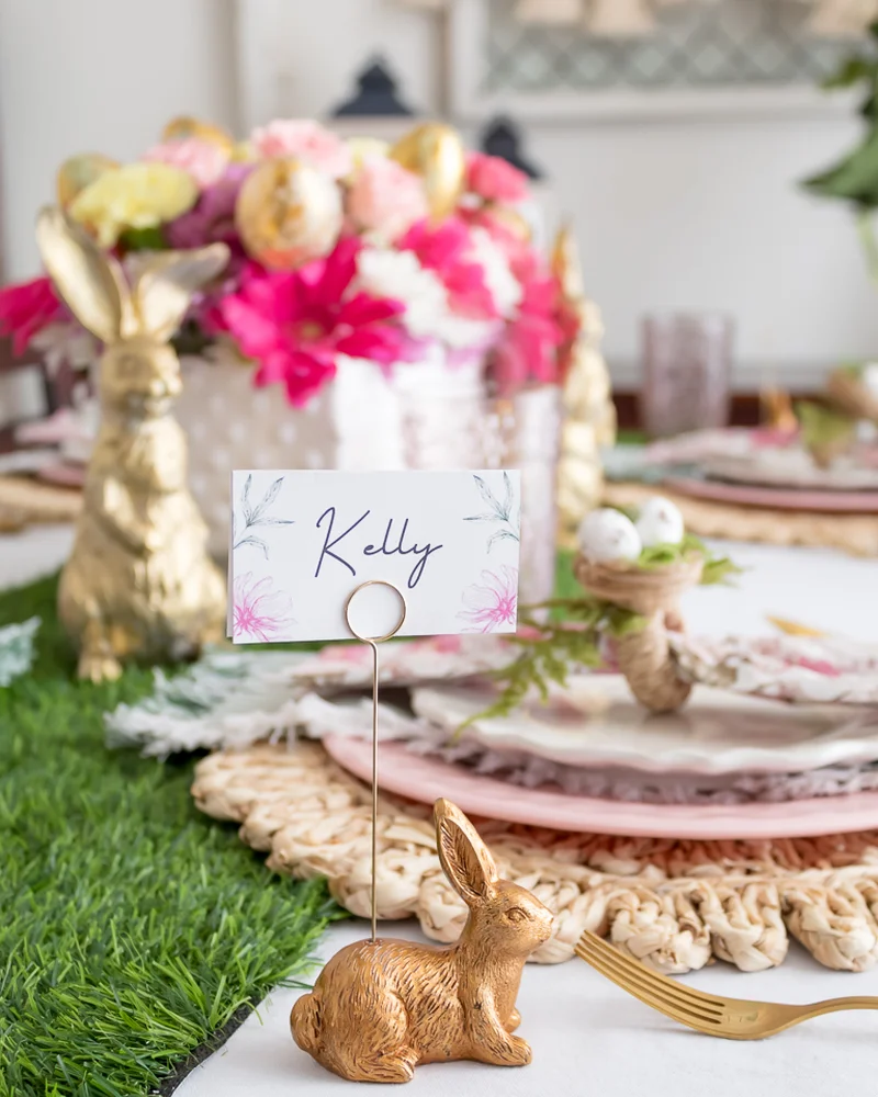 marque place paques diy lapin dore