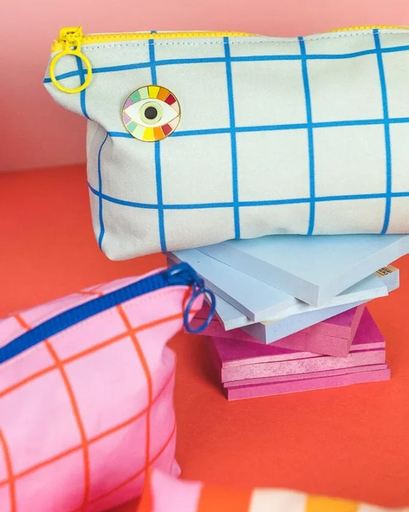 trousse moderne tissu colore diy