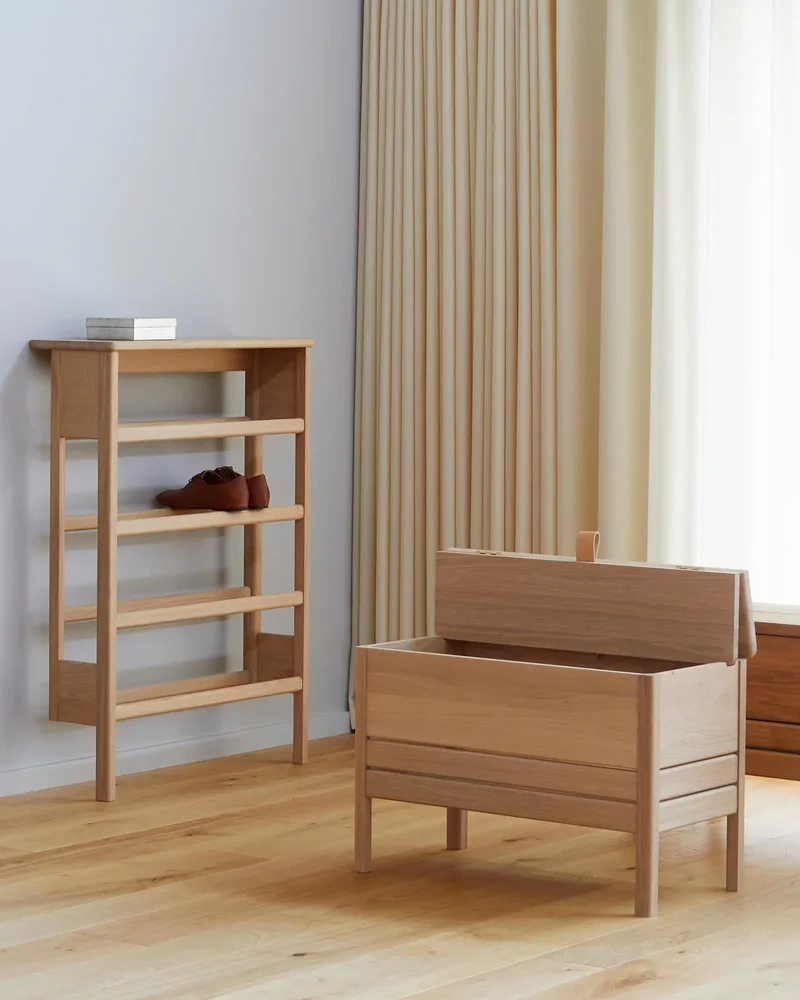 Banc avec rangement moderne bois Westwing
