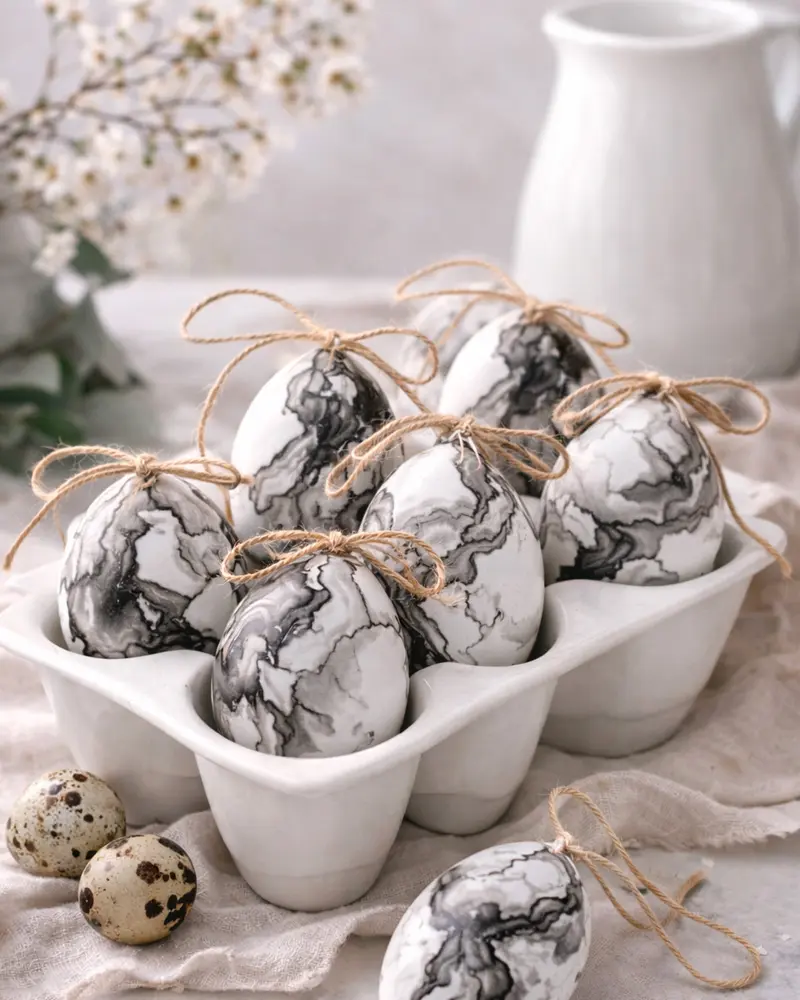 fabriquer oeuf paques marbre diy