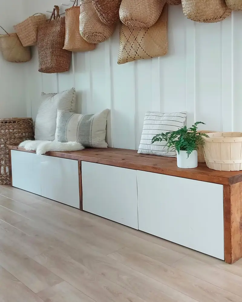 ikea hack besta banc blanc bois