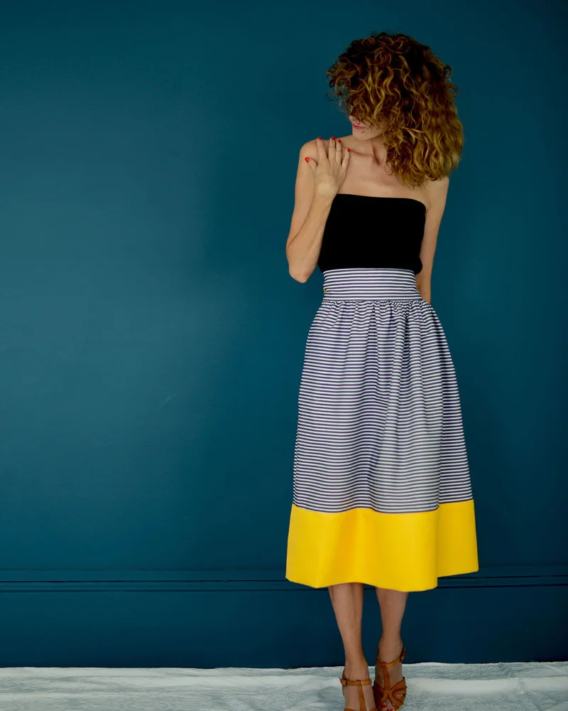 jupe longue diy bicolore