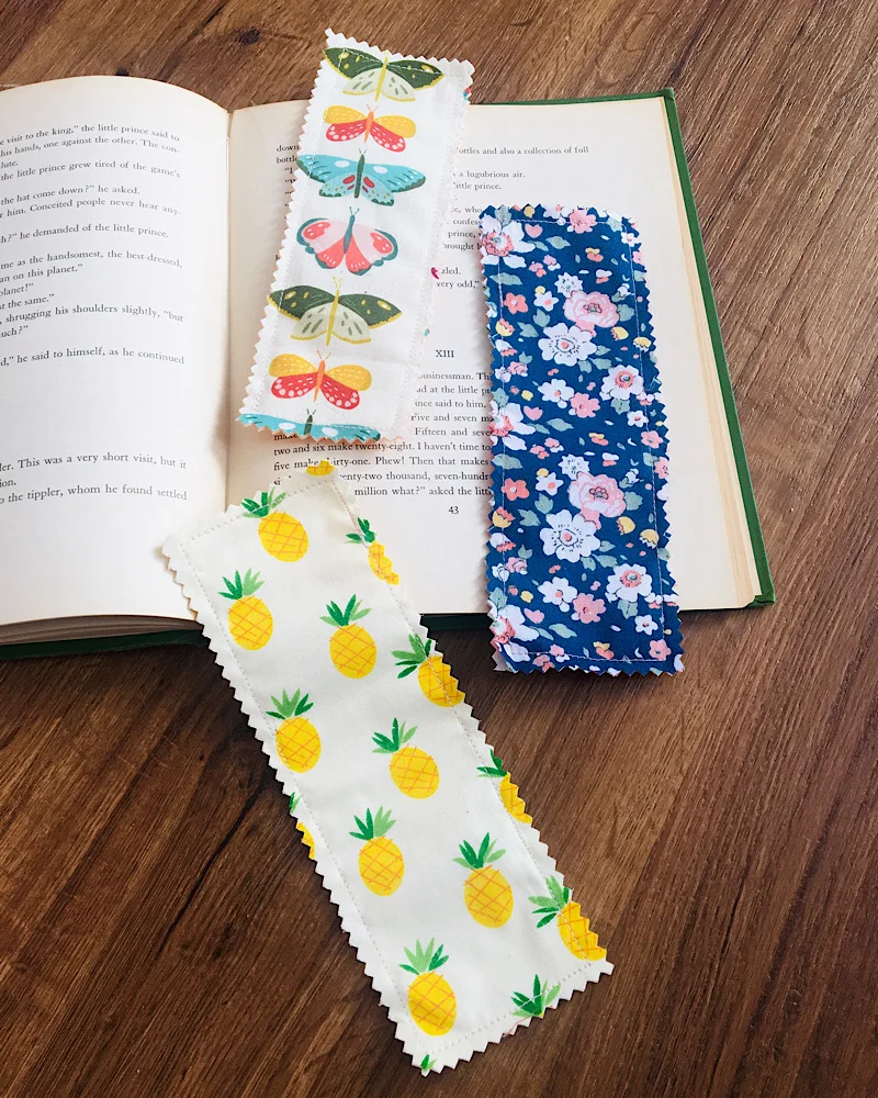 marque page tissu motif diy