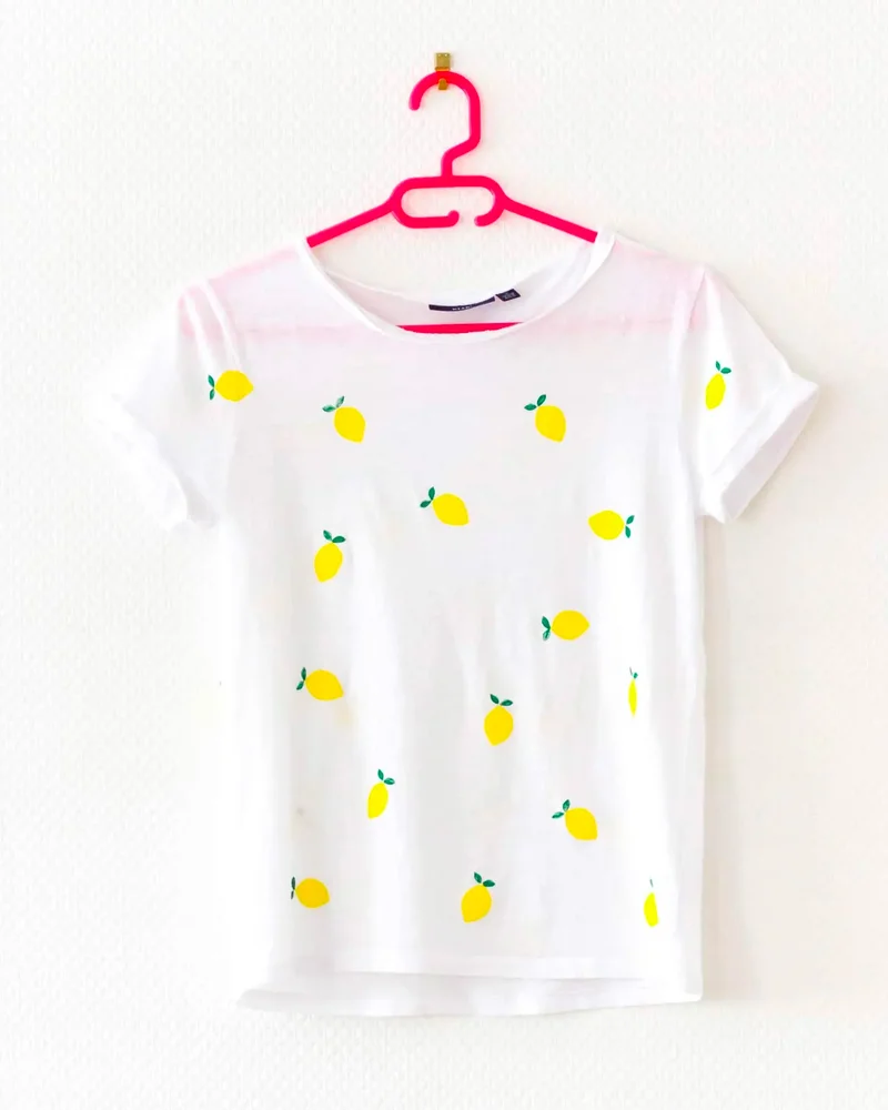 tee shirt diy citron peinture