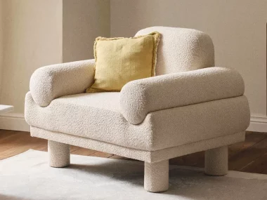 acheter fauteuil tissu bouclette