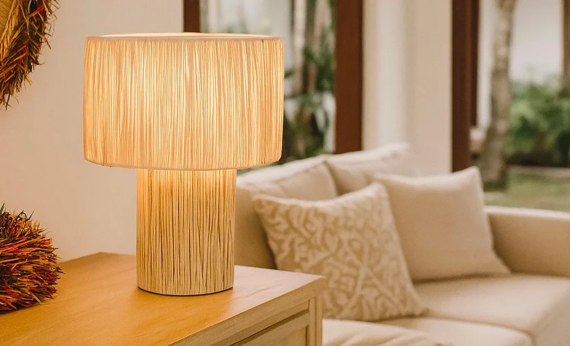 acheter lampe raphia