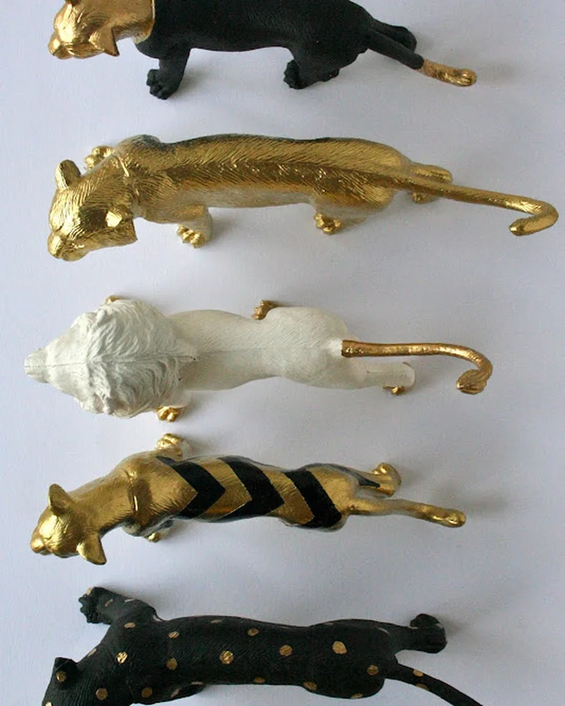 animal plastique motif peint diy
