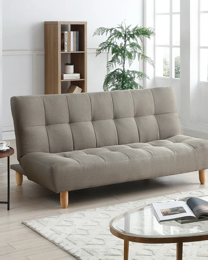 Canapé scandinave convertible beige bois Vente-unique