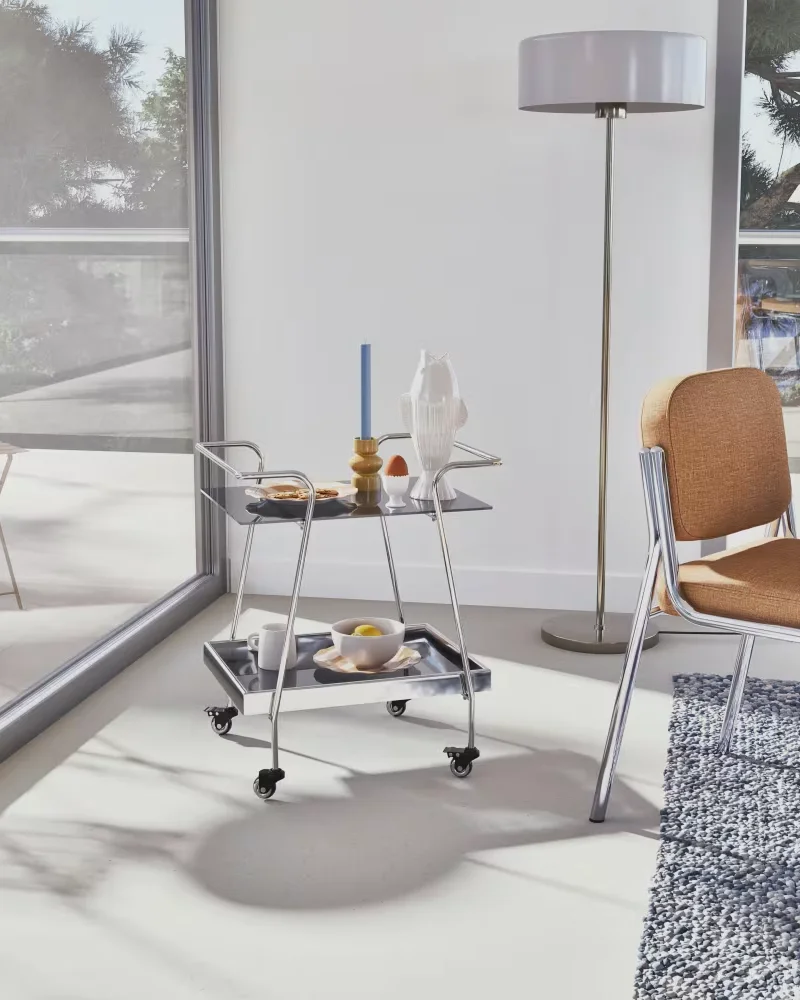 Desserte à roulettes chrome argent Maisons du Monde