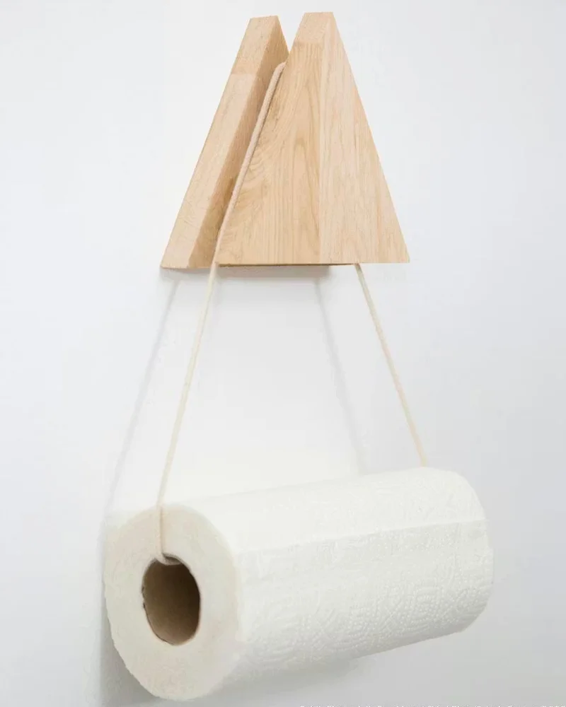 porte rouleau essuie tout a suspendre diy bois moderne