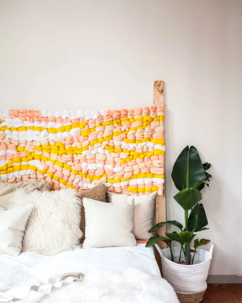 tete de lit diy tissu tresse