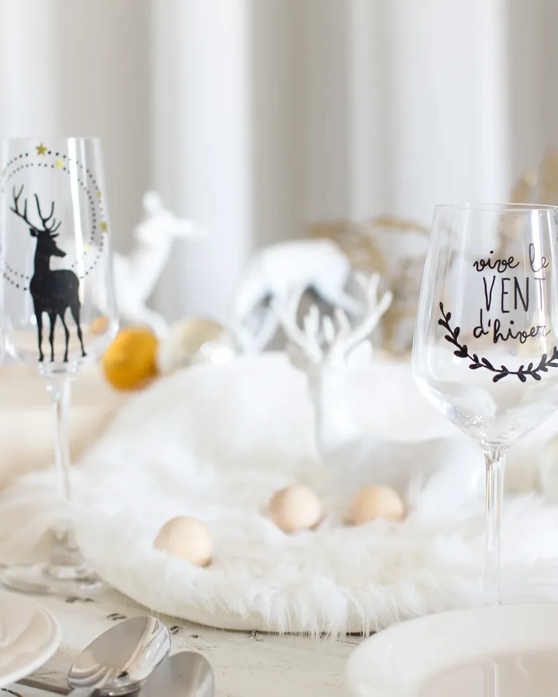 verre noel diy feutre