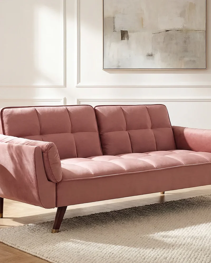 Canapé rose convertible scandinave Vente-unique