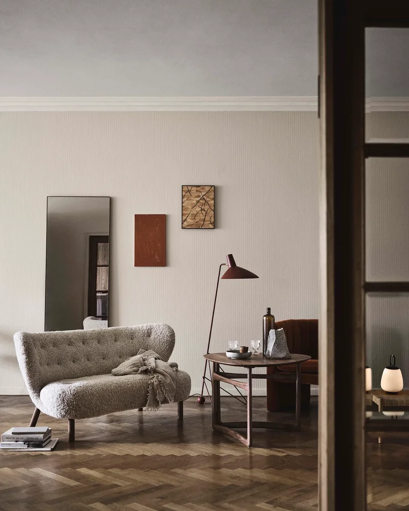 Canapé scandinave tissu bouclette madeindesign.com